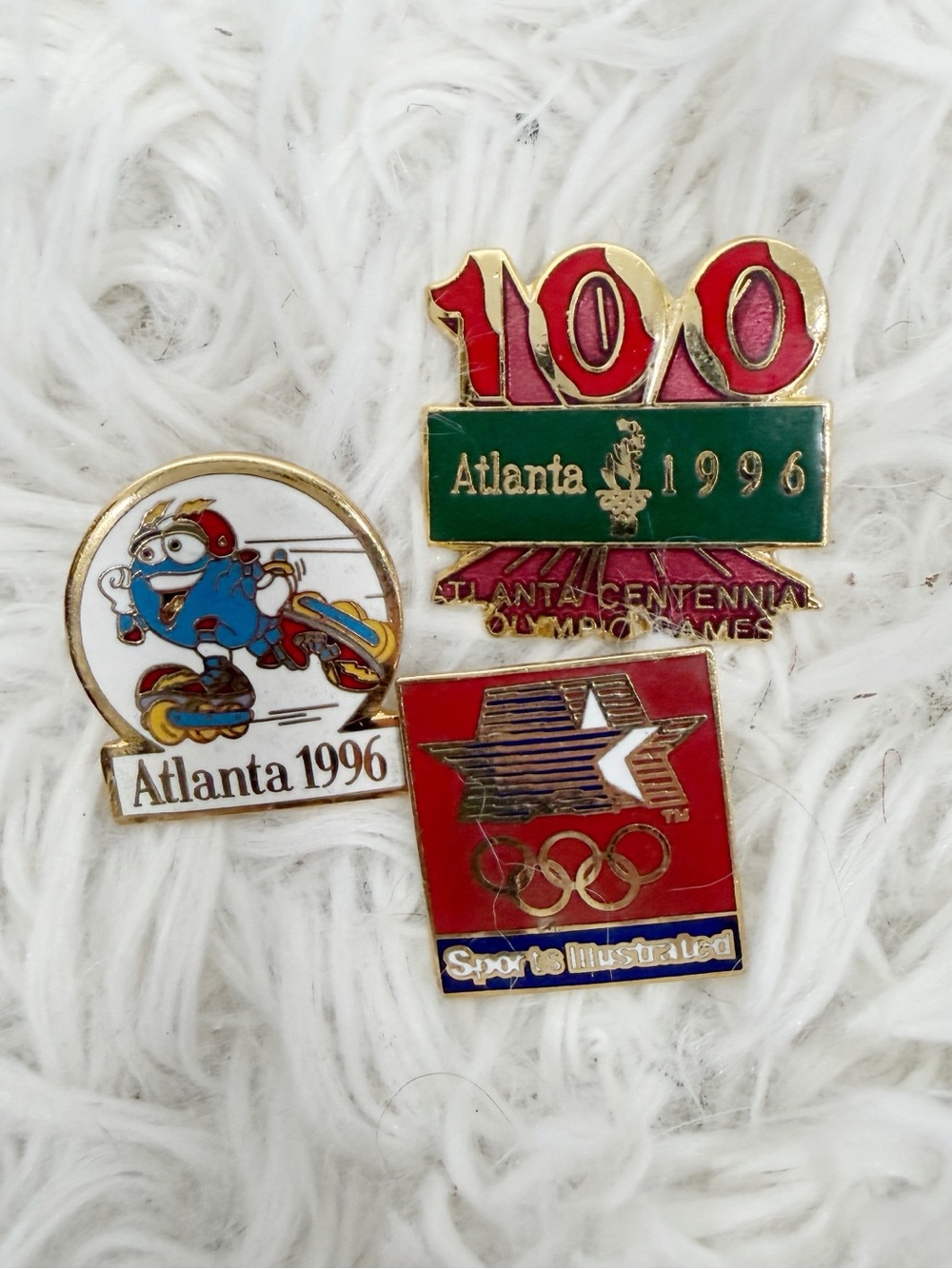 Atlanta 1996 Olympic Vintage Pin Lot - Red, Green, Gold